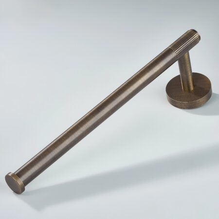 Luma Linear knurled Brass Towel Holder - Antique Bronze