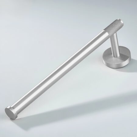 Nova Knurled Brass Towel Holder - Silver