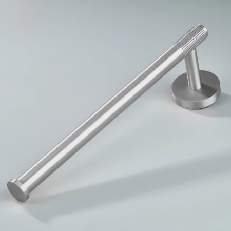 Luma Linear knurled Brass Towel Holder - Silver