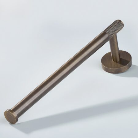 Nova Knurled Brass Towel Holder - Antique Bronze