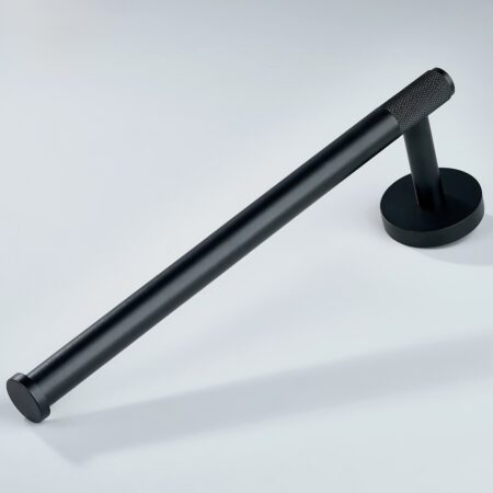 Nova Knurled Brass Towel Holder - Black