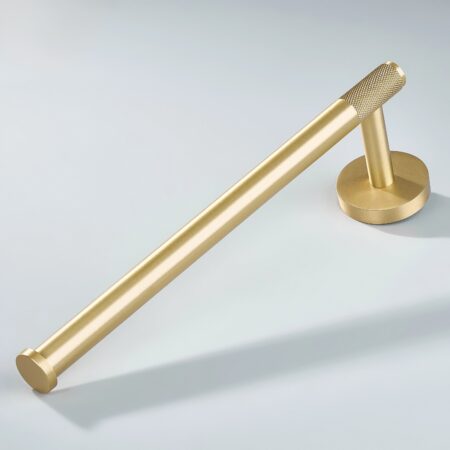 Nova Knurled Brass Towel Holder - Gold