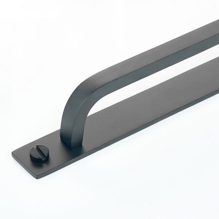 Aurel Curve Brass Cabinet Handle With Backplate - Black