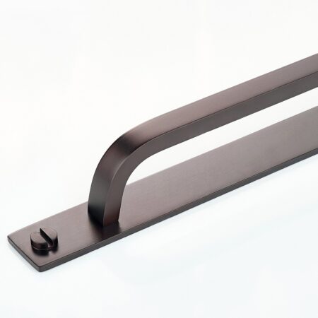 Aurel Curve Brass Cabinet Handle With Backplate - Oil Rubbed Bronze