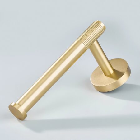 Luma Linear Knurled Brass Toilet Paper Holder - Gold