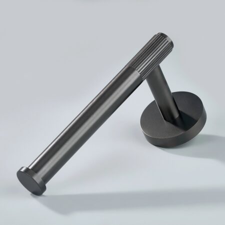 Luma Linear Knurled Brass Toilet Paper Holder - Gunmetal