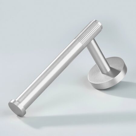 Luma Linear Knurled Brass Toilet Paper Holder - Silver