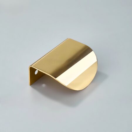 Cresta Brass Curve Cabinet Pull - Polished Brass Unlacquered