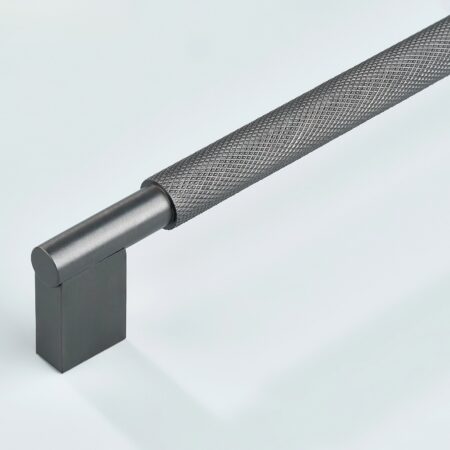 Aion Knurled Brass Cabinet Handle - Gunmetal