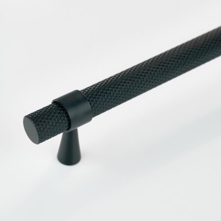 Canyox Knurled Brass Cabinet Handle - Black