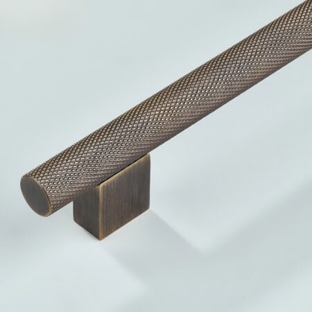 Delvox Knurled Brass Cabinet Handle - Antique Bronze