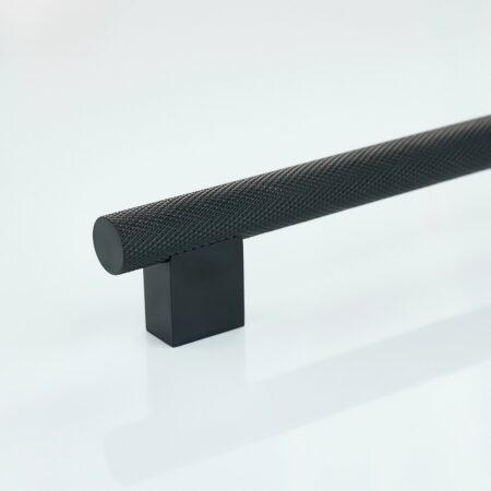 Delvox Knurled Brass Cabinet Handle - Black