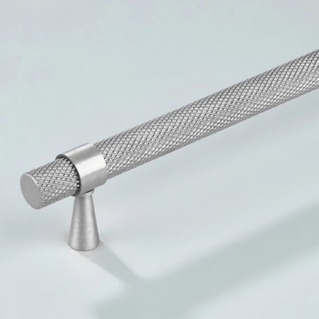 Canyox Knurled Brass Cabinet Handle - Silver
