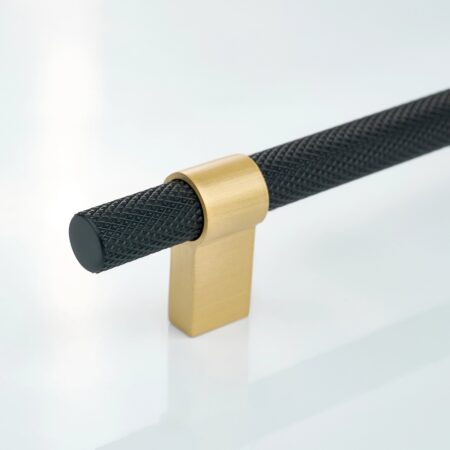 Celstyx Knurled Brass Cabinet Handle - Black and Gold