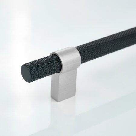 Celstyx Knurled Brass Cabinet Handle - Black and Silver
