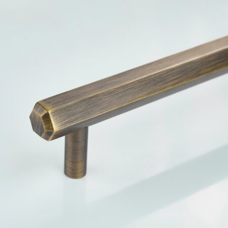 Corvel Hexagonal Brass Cabinet Handle - Antique Bronze
