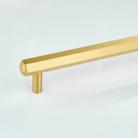 Corvel Hexagonal Brass Cabinet Handle - Gold