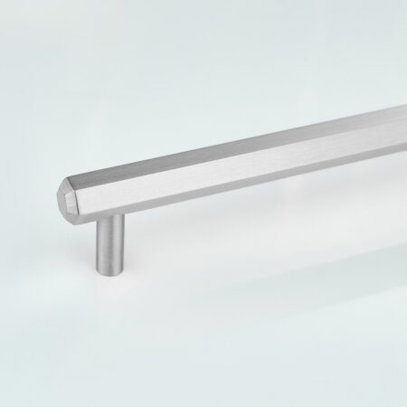 Corvel Hexagonal Brass Cabinet Handle - Silver