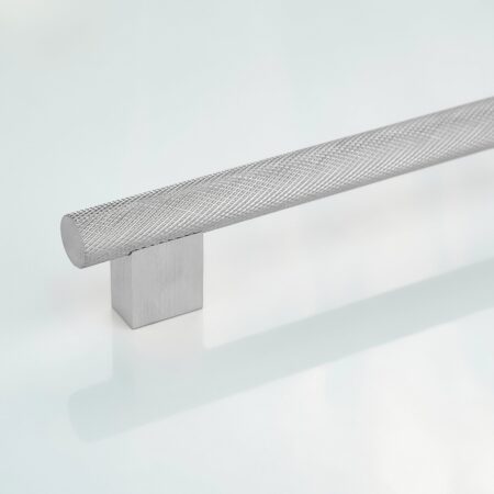 Delvox Knurled Brass Cabinet Handle - Silver