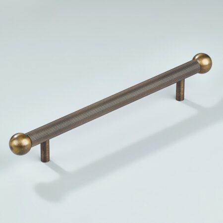 Brillux Linear Knurled Brass Cabinet Handle - Antique Bronze