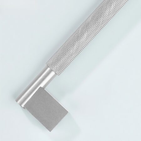 Aion Knurled Brass Cabinet Handle - Silver