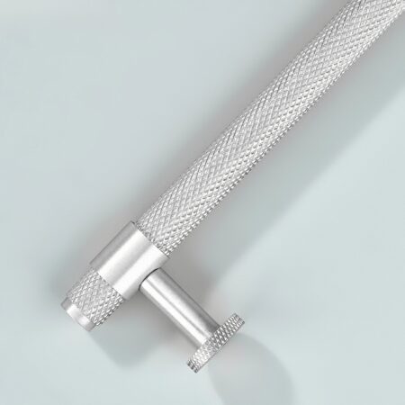 Blanc Knurled Brass Cabinet Handle - Silver