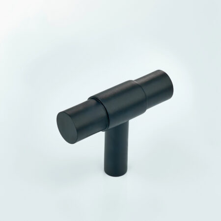 Grooved T-Bar Cabinet Knob - Black