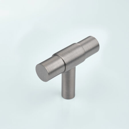 Grooved T-Bar Cabinet Knob - Silver