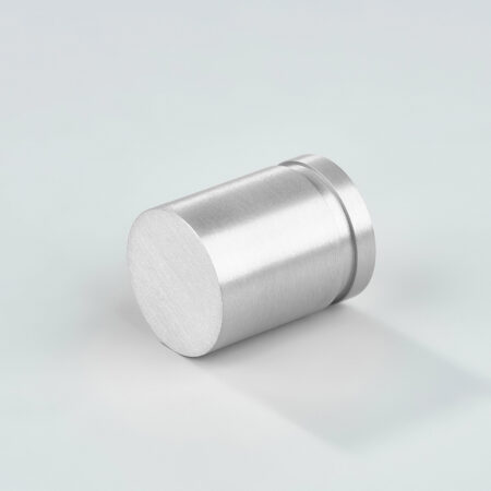 Norra Plain Brass Cylinder Knob - Silver