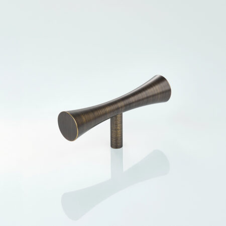 Vesko Solid Brass Curve Cabinet T-Knob - Antique Bronze