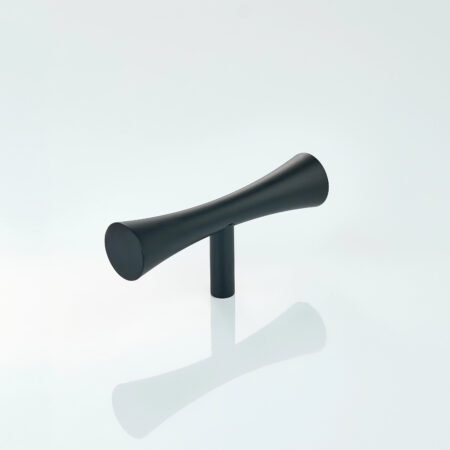 Vesko Solid Brass Curve Cabinet T-Knob - Black
