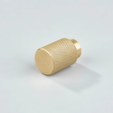 Vance Knurled Brass Cylinder Knob - Gold