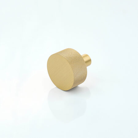 Lumen Knurled Brass Round Cabinet Knob - Gold