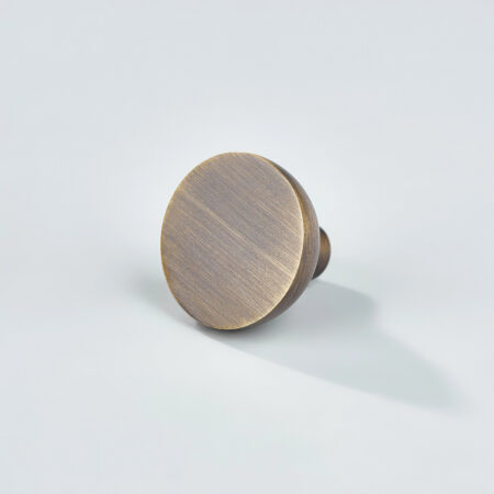 Orb Flat Solid Brass Cabinet Knob - Antique Bronze