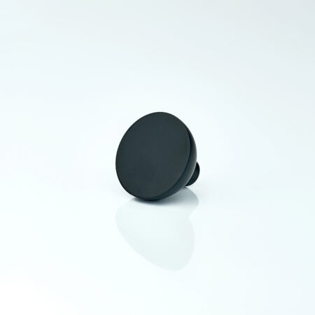 Orb Flat Solid Brass Cabinet Knob -Black