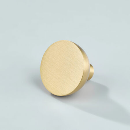 Orb Flat Solid Brass Cabinet Knob - Gold