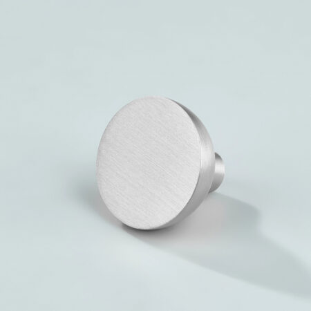 Orb Flat Solid Brass Cabinet Knob - Silver