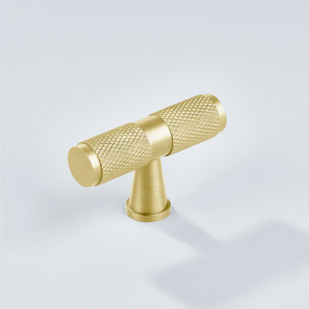Polo Knurled Brass Cabinet T-Knob - Gold