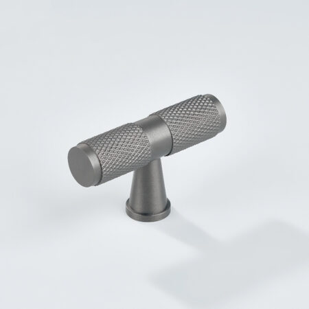 Polo Knurled Brass Cabinet T-Knob - Gunmetal