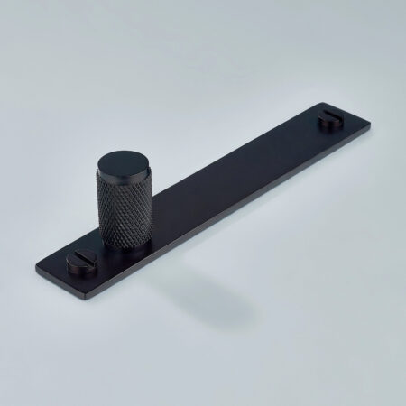 Polo Knurled Brass Cylinder Knob With Backplate - Oil Rubbed Bronze