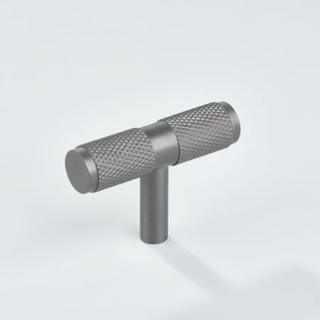 Alto Knurled Brass Cabinet T-Knob - Gunmetal