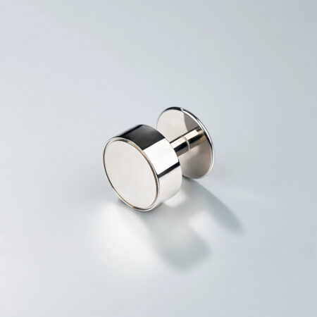 Fortis Round Brass Cabinet Knob With Round Plate - Polished Nickel