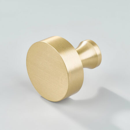 Vael Plain Brass Round Cabinet Knob - Gold
