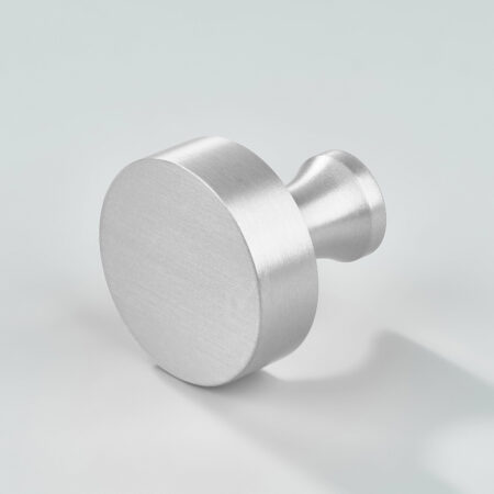 Vael Plain Brass Round Cabinet Knob - Silver