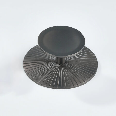 Astra Solid Brass Knob with Star Knurled Circular Plate - Gunmetal