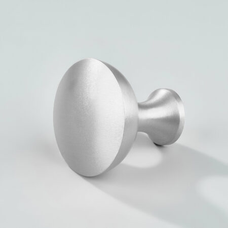Drev Round Brass Cabinet Knob - Silver