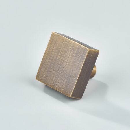 Kyne Square Brass Cabinet Knob - Antique Bronze