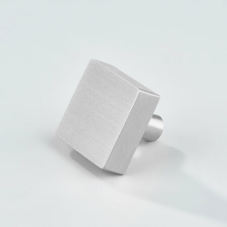 Kyne Square Brass Cabinet Knob - Silver