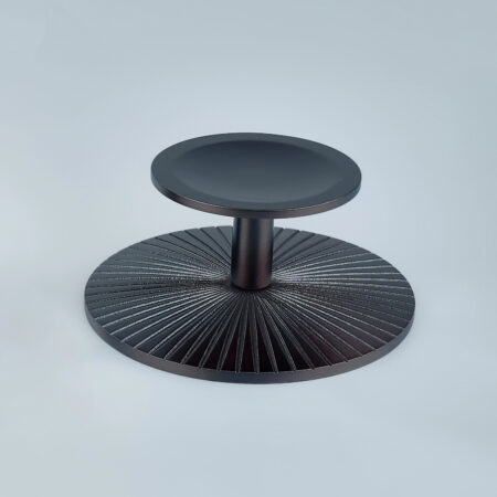 Astra Solid Brass Knob with Star Knurled Circular Plate - Oil Rubbed Bronze