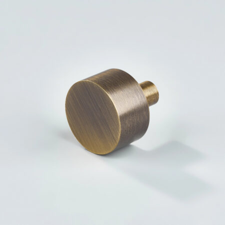 Lund Plain Brass Round Cabinet Knob - Antique Bronze